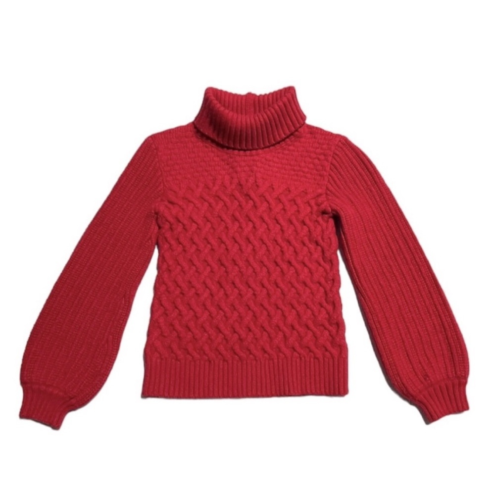 Janie and Jack balloon sleeve turtleneck sweater 6 years Holiday Photos